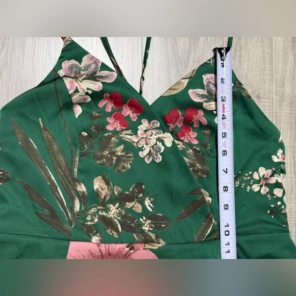 Lulu's Still the One Emerald Green Floral Print Satin Maxi Dress - Picture 15 of 16